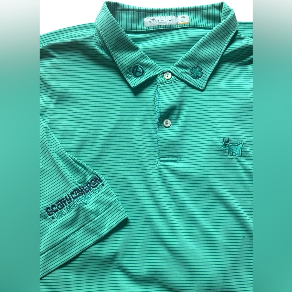 SCOTTY CAMERON GALLERY Circle T Featherweight Wild Bull Clover Golf Polo sz XXL